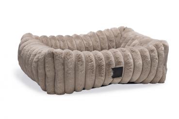 Preview: Katzenbett Reza - beige - eckig - 52 x 44 x 16 cm